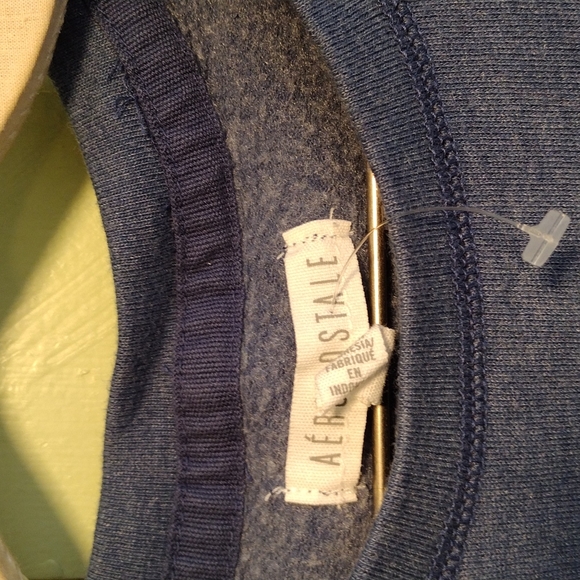 Women's Aeropostale Allergic to Mondays blue cropped sweatshirt Small - Picture 4 of 5